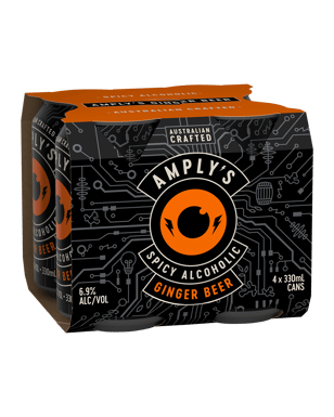 Amplys Ginger Beer Cans 330ml  4 Pack