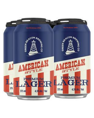 Green Beacon American Style Premium Lager Cans 375ml  4 Pack