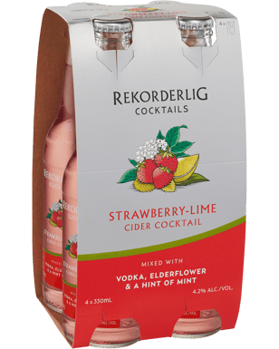 Rekorderlig Strawberry Lime Cider Cocktail Bottles 330ml  4 Pack