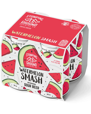 Stomping Ground Watermelon Smash Sour Beer 355ml  4 Pack