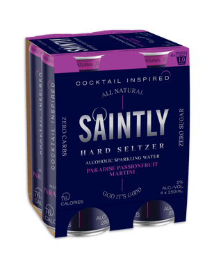 Saintly Cocktail Seltzer Passionfruit Martini Can 250ml  4 Pack