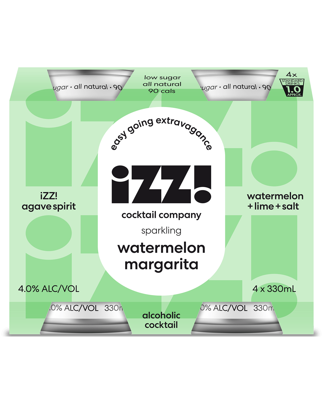 Izzi Cocktail Watermelon Margarita Can 330mL