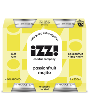 Izzi Cocktail Passionfruit Mojito Can 330ml  4 Pack