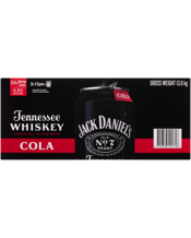 Jack Daniel's Old No. 7 Tennessee Whiskey And Cola Cans 500ml  24 Case