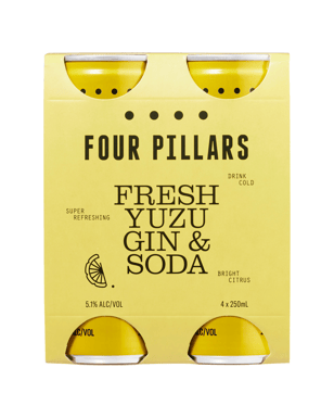 Four Pillars Fresh Yuzu Gin & Soda 250ml  4 Pack