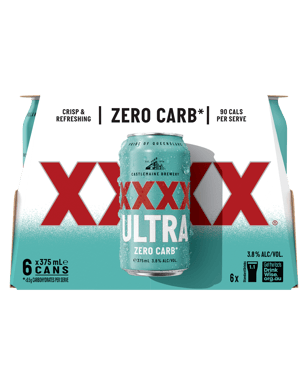Xxxx Ultra Zero Carb Cans 375ml  6 Pack