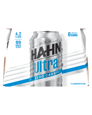 Hahn Ultra Zero Carb Can 375ml  6 Pack