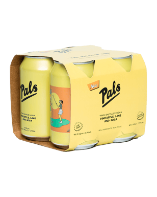 Pals Vodka Pineapple Lime And Soda Can 330ml  4 Pack