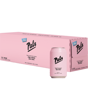 Pals Vodka Pink Lemon And Soda Can 330ml  12 Case