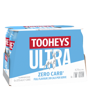Tooheys Ultra Zero Carb Can 375ml  6 Pack