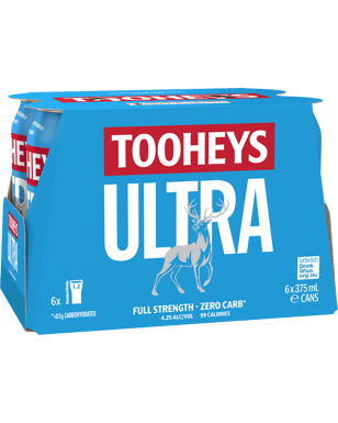 Tooheys Ultra Zero Carb Can 375ml  24 Case