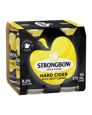 Strongbow Hard Cider Zesty Lemon Cans 375ml  4 Pack