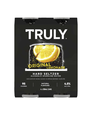 Truly Original Lemonade Seltzer Cans 330ml  4 Pack