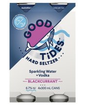 Good Tides Hard Seltzer Vodka Blackcurrant Cans 330ml  4 Pack