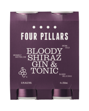 Four Pillars Bloody Shiraz Gin & Tonic 250ml  4 Pack