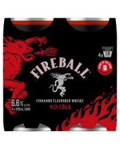 Fireball Cinnamon Whisky & Cola Cans 355ml  4 Pack