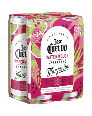 Jose Cuervo Sparkling Watermelon Margarita 330ml  4 Pack