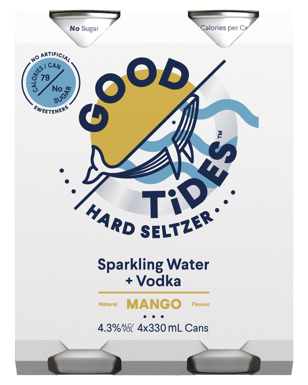 Good Tides Hard Seltzer Mango 4.3% 330ml  4 Pack