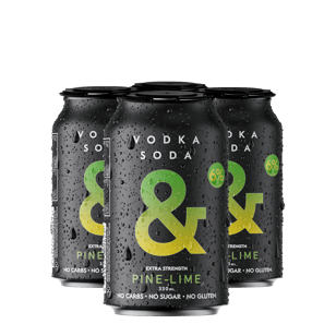 Ampersand Vodka Soda & Pine Lime 6% Cans 330ml  4 Pack