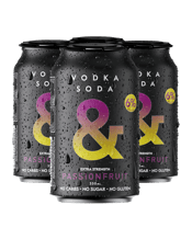 Ampersand Vodka Soda & Passionfruit 6% Cans 330ml  4 Pack
