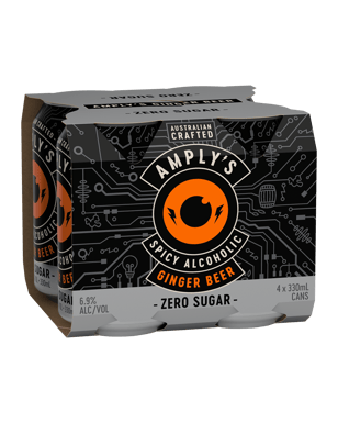 Amplys Zero Sugar Ginger Beer Cans 330ml  4 Pack