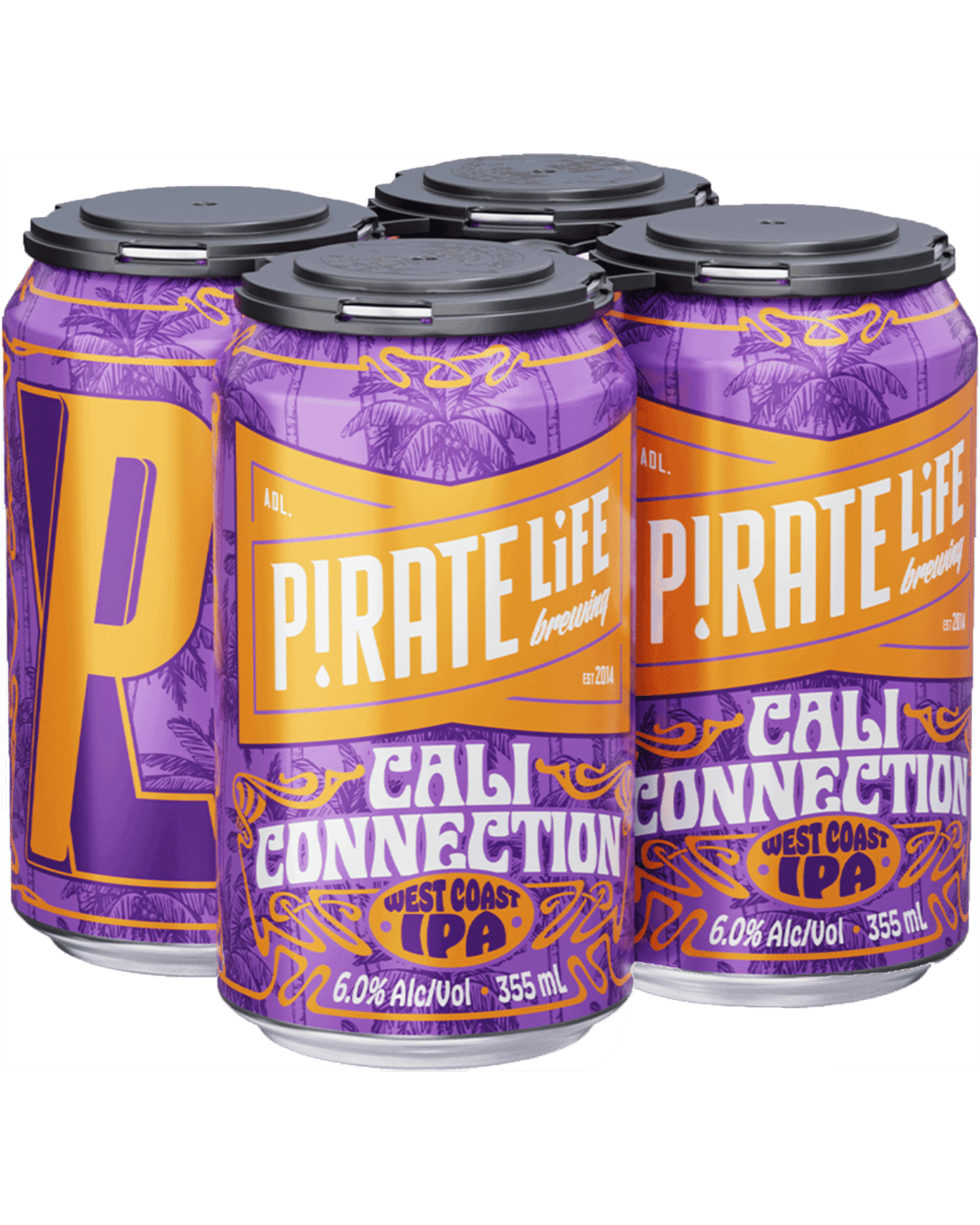 Pirate Life Cali Connection West Coast IPA Cans 355mLx4