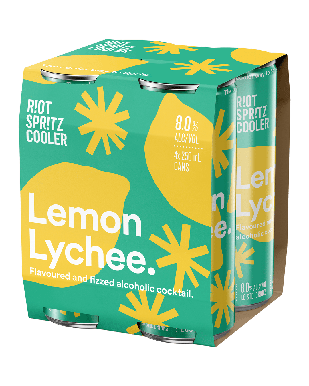 Riot Spritz Lemon Lychee Cans 4x250mL