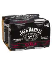Jack Daniel's American Serve & Cola Cans 250ml  4 Pack