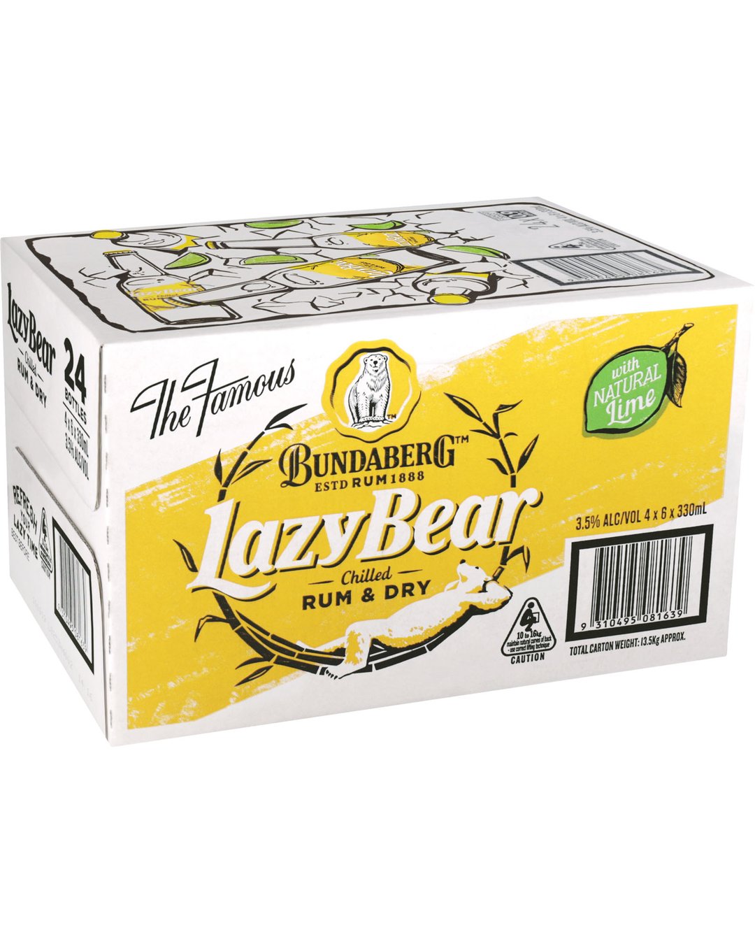 Buy Bundaberg Lazy Bear Rum & Dry Cans 10 Pack 330ml Online with (FREE