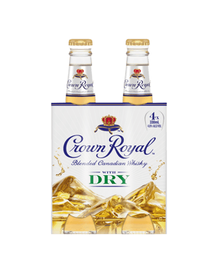 Crown Royal Whisky & Dry 330ml  4 Pack