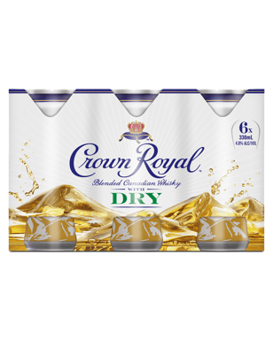 Crown Royal Whisky & Dry Cans 330ml  6 Pack