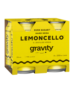 Gravity Seltzer Co. Lemoncello Hard Soda Cans 330ml  4 Pack