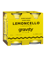 Gravity Seltzer Co. Lemoncello Hard Soda Cans 330ml  4 Pack