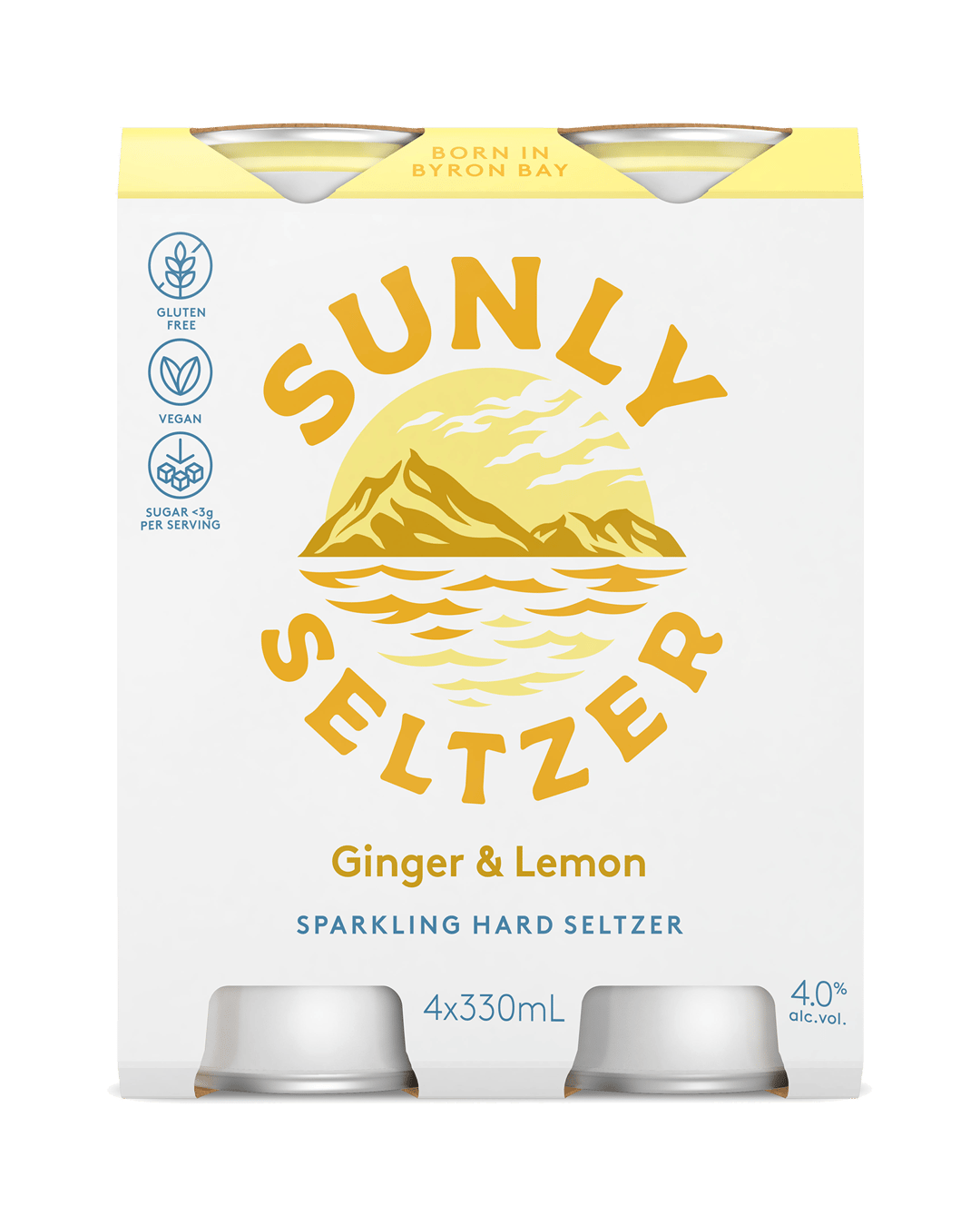 Sunly Seltzer Ginger & Lemon 330ml