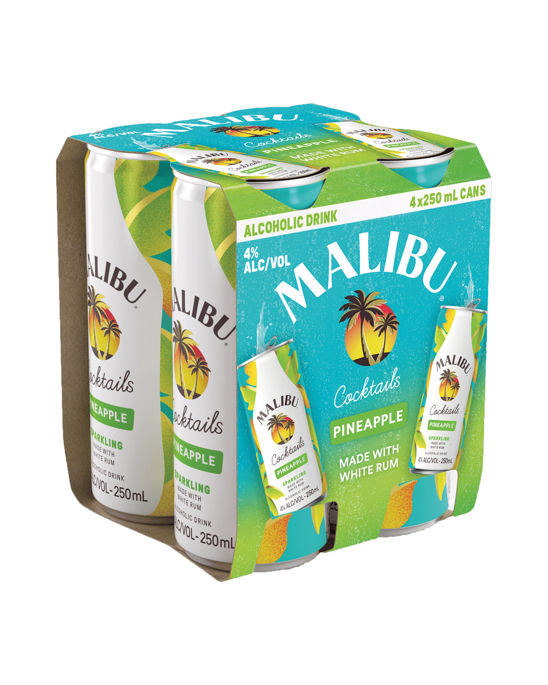 Malibu Cocktails Pineapple Cans 250mLx4