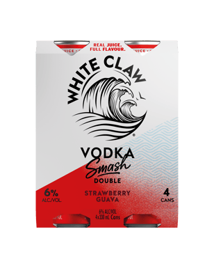White Claw Vodka Smash Strawberry Guava Cans 330ml  4 Pack