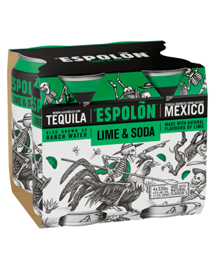 Espolon Lime And Soda Cans 330ml  4 Pack