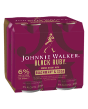 Johnnie Walker Black Ruby Soda Can 375ml  4 Pack