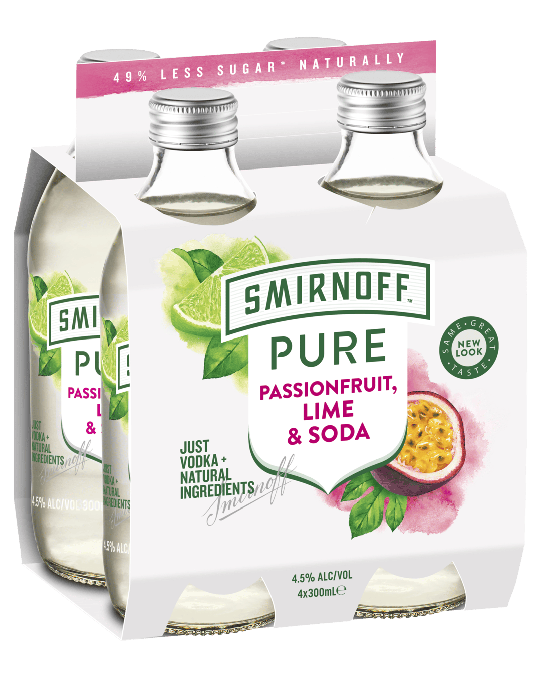 Smirnoff Pure Passionfruit, Lime & Soda 300mL