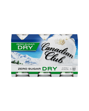 Canadian Club Whisky & Zero Sugar Dry 4.8% Cans 375ml  6 Pack