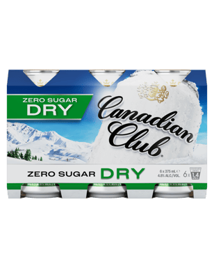 Canadian Club Whisky & Zero Sugar Dry 4.8% Cans 375ml  6 Pack