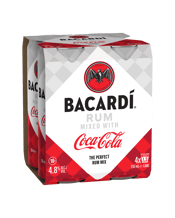 Bacardi Rum And Coca Cola 330ml Can  4 Pack