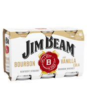 Jim Beam Vanilla & Cola 4.8% Cans 375ml  6 Pack
