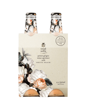 Tread Softly Pinot Grigio White Peach Spritzer 330ml  4 Pack