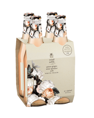 Tread Softly Pinot Grigio White Peach Spritzer 330ml  4 Pack