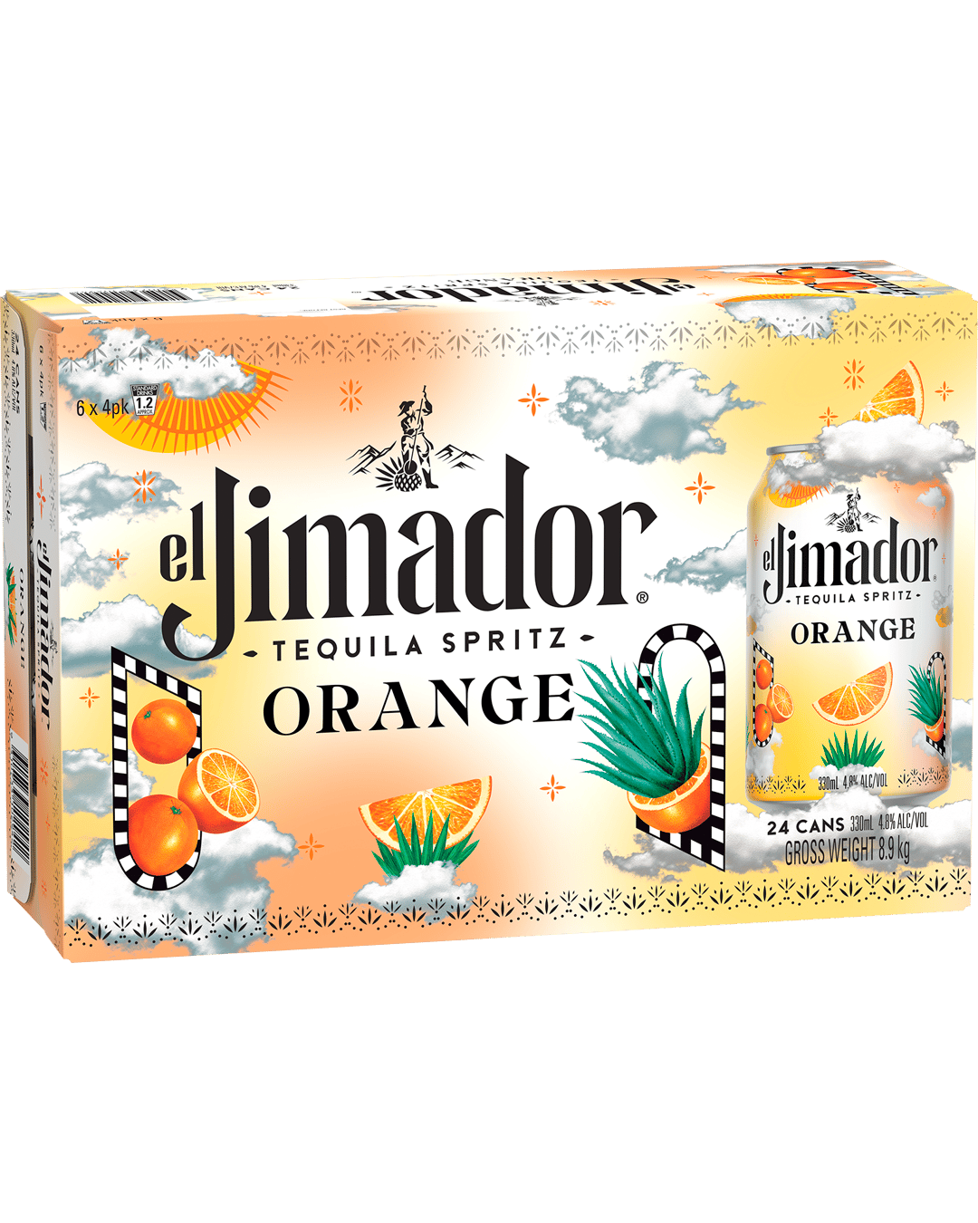El JimadorTequila Spark Orange Cans6X4X375mL