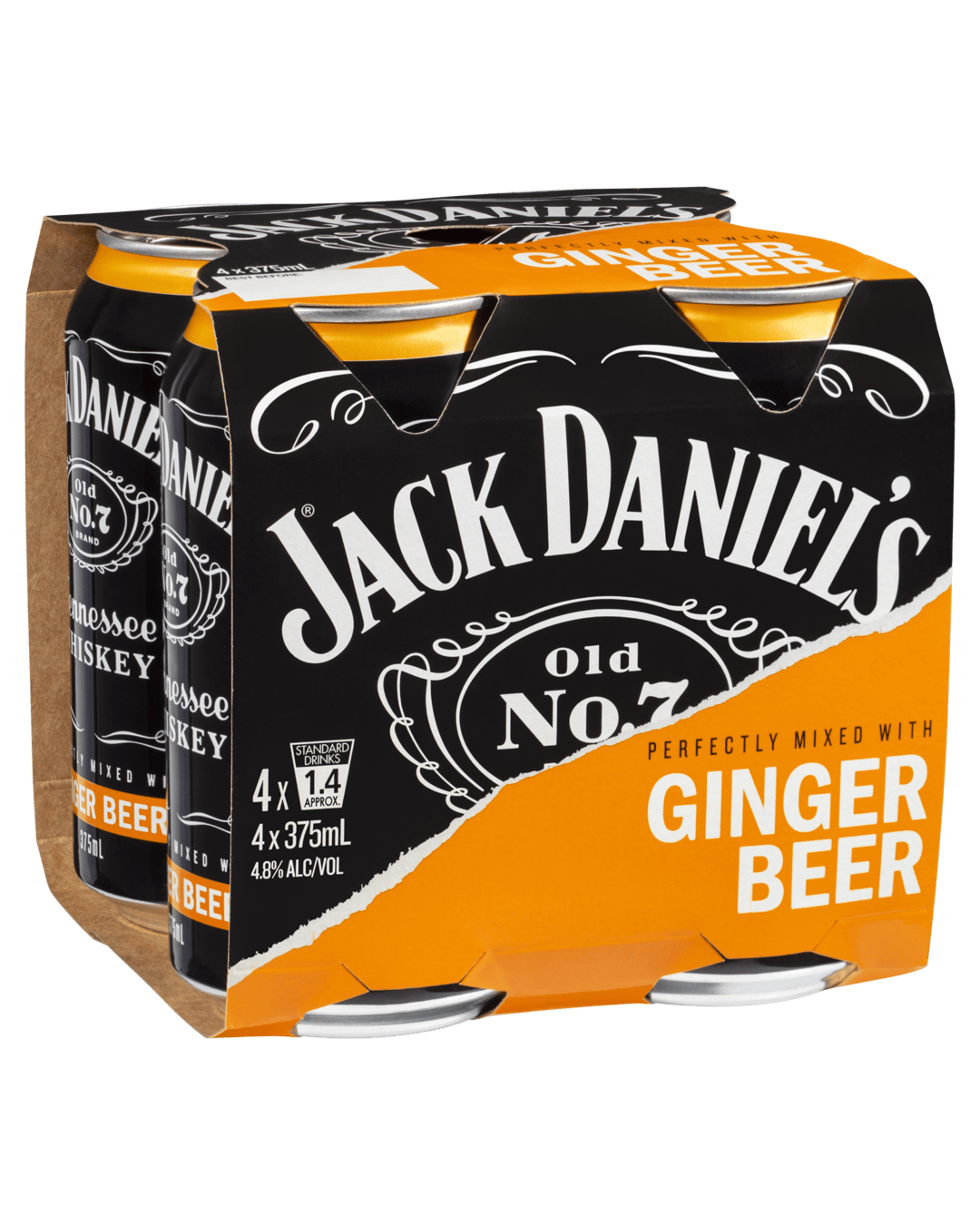 Jack Daniel's Tennessee Whiskey & Ginger Beer 375mL Cans