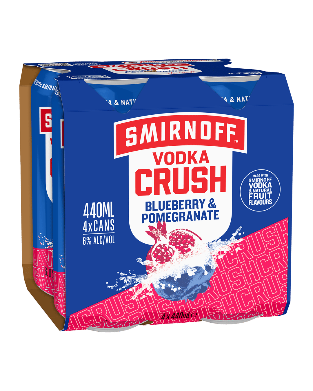 Smirnoff Crush Blueberry & Pomegranate 6% Cans 4x440mL
