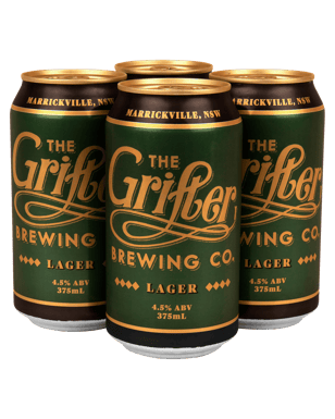 The Grifter Brewing Co Lager Cans 375ml  4 Pack