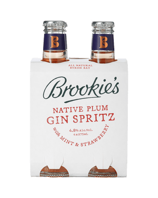 Brookie's Native Plum Gin Spritz With Strawberry & Mint Bott  4 Pack